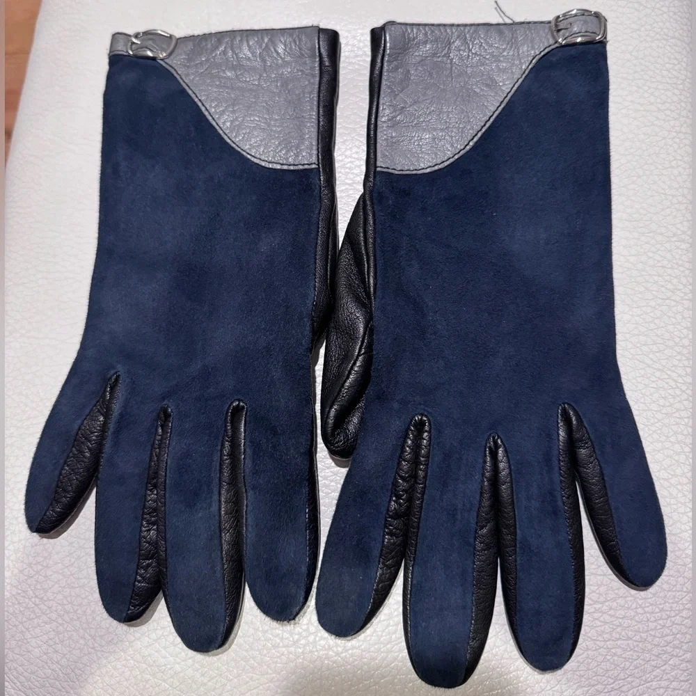 Genuine Leather Gloves with Wool Lining sz. 7.5 Made in Italy